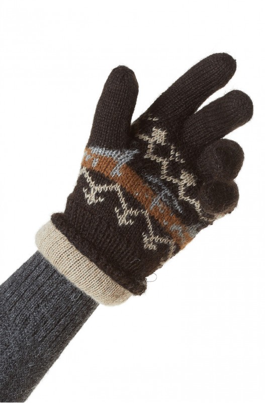 Alwero Woll Handschuhe in grau mit Band – coucou natur
